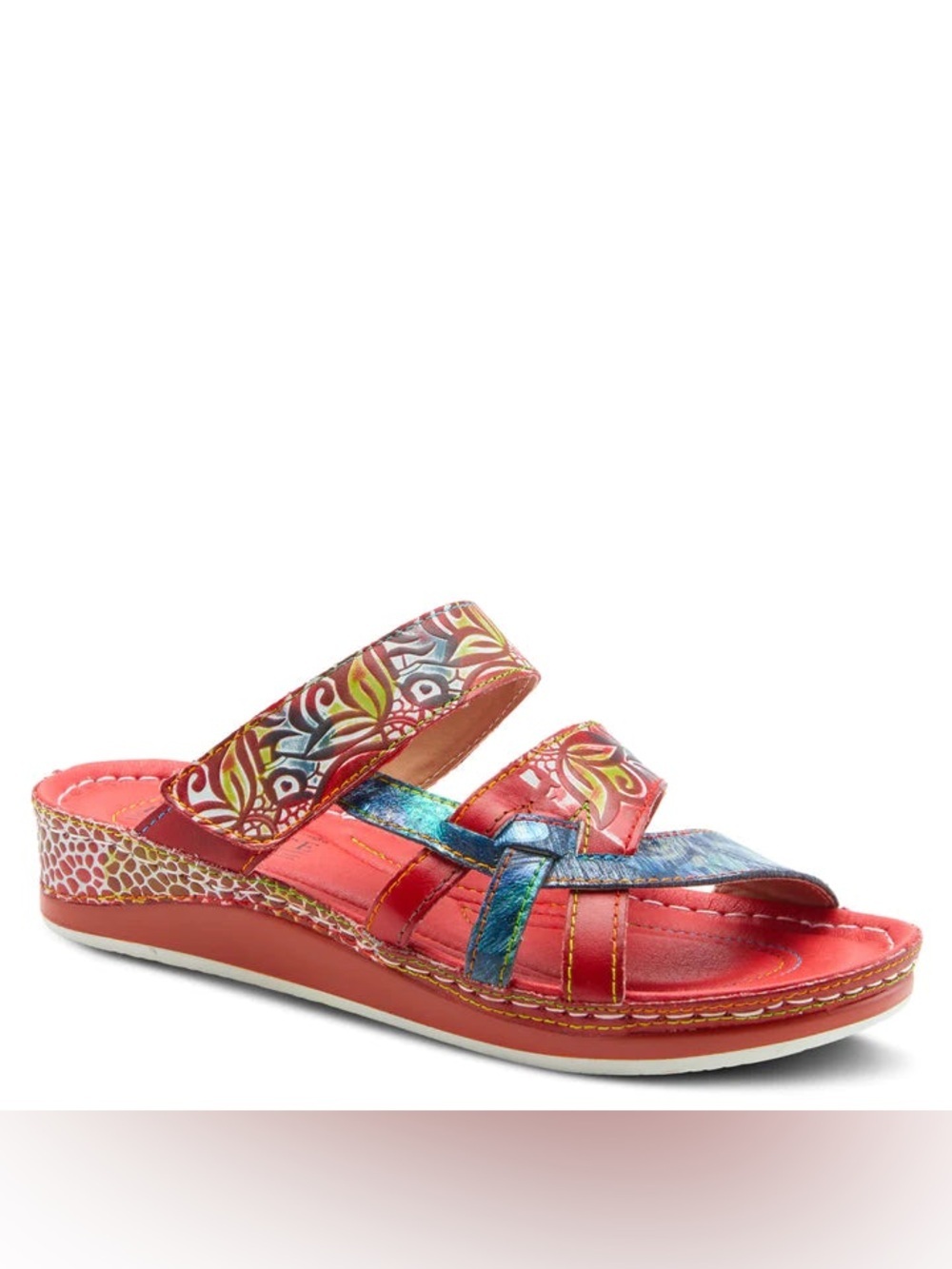 New in Box Women’s Spring Step L'ARTISTE Caiman Slide Red Sandal 7.5 - 8 EU 38